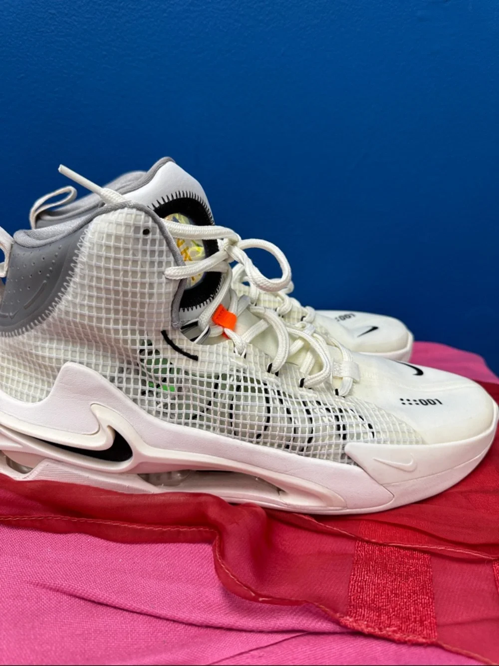 Nike Air Zoom GT Jump sneaker in the Summit White and Black colorway.